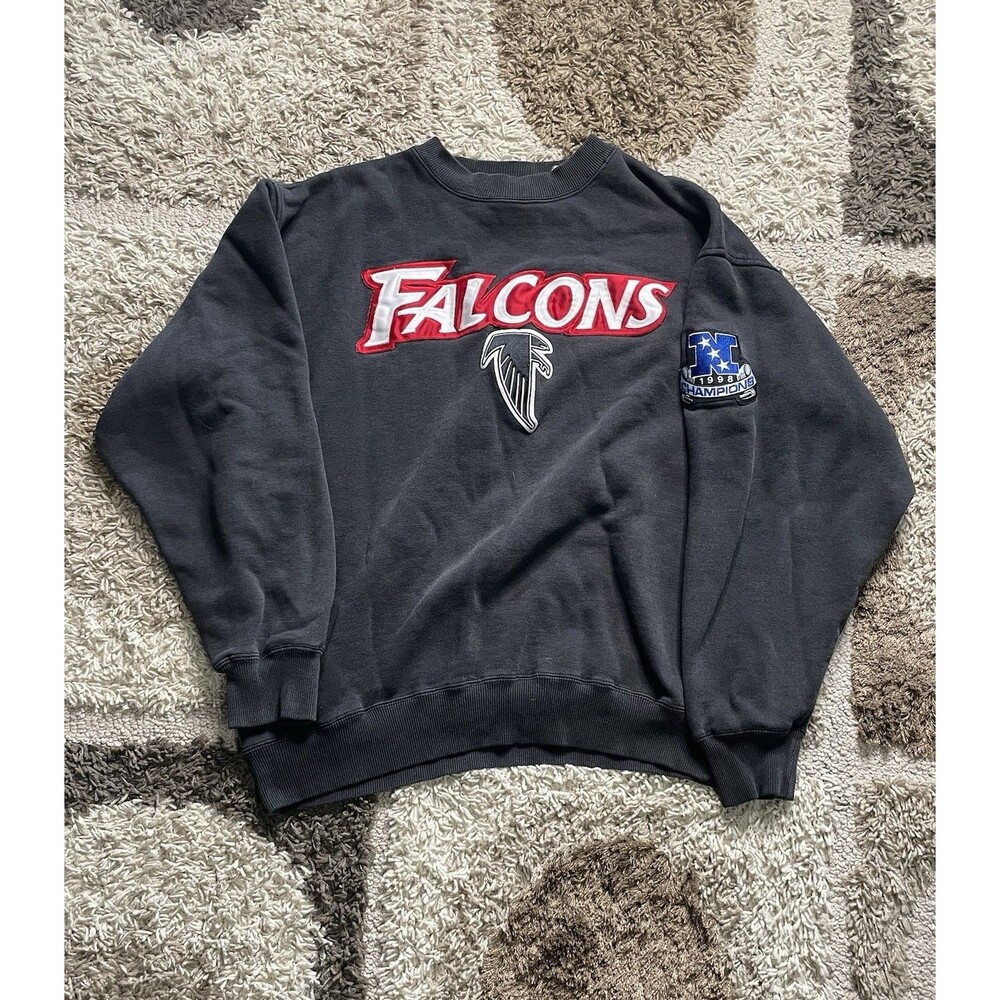 Atlanta Falcons Athletic Crewneck Black Sweatshirt Men’s Large 1998 Champions